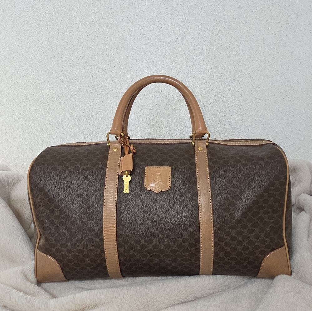 Celine Triomphe Duffle Bag Macadam Coated Canvas (USED Condition)